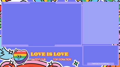 Twitch Overlay Creator with a Rainbow-Colored Heart Graphic for Pride Month 3586m