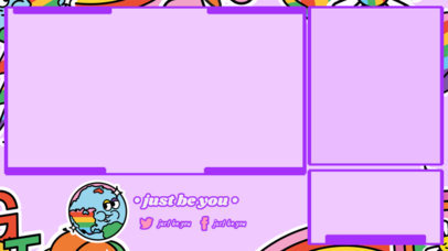 Twitch Overlay Template with a Fun Colorful Layout for an LGBTQ Creator