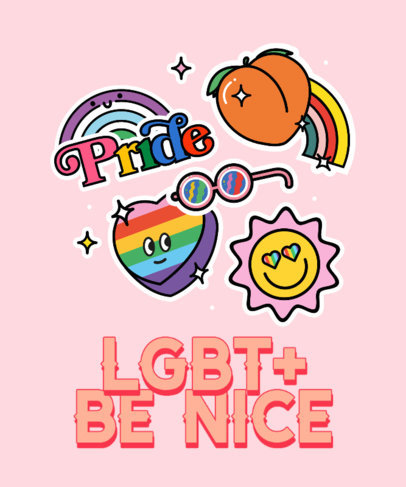 T-Shirt Design Maker for LGBT Pride Month Featuring Colorful Stickers