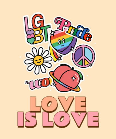 LGBTQ Pride T-Shirt Design Maker Featuring Colorful Illustrations 