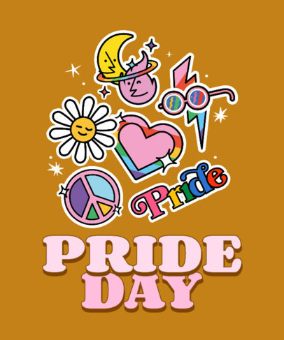 T-Shirt Design Template to Celebrate LGBTQ Pride Day 