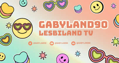 LGBTQ-Themed Twitch Banner Template with a Color Gradient Theme 3587g