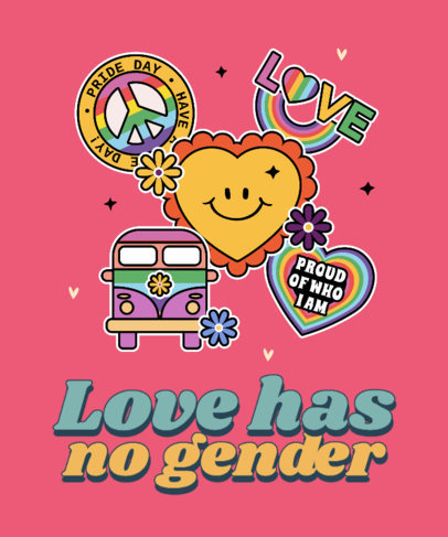 T-Shirt Design Generator Featuring LGBTQ Pride Stickers 