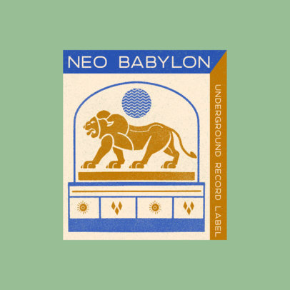 Logo Generator for an Indie Record Label Featuring a Lion Graphic 4258e