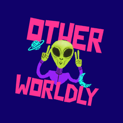 Online Logo Generator for Kids' Clothing Stores Featuring an Alien Clipart 