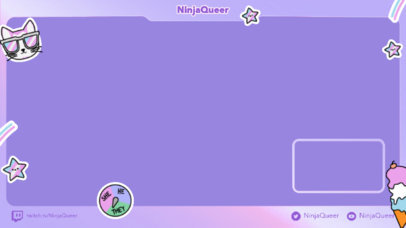 Pronouns-Themed Twitch Overlay Template for an LGBTQ Gamer 3587d