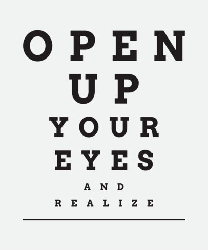 T-Shirt Design Template Featuring Optometrist Charts