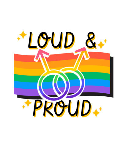 Pride Month T-Shirt Design Template with Minimalistic LGBTQ-Themed Graphics