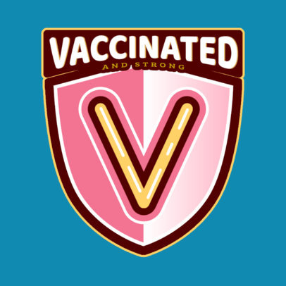 T-Shirt Design Template Featuring a COVID Vaccine Badge
