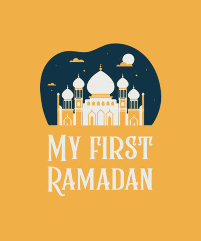 T-Shirt Design Template for Ramadan Month Featuring Quotes and Illustrations