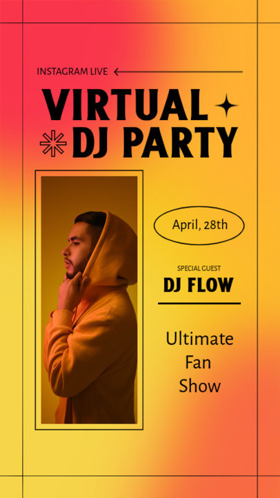 Instagram Story Design Generator for a Virtual DJ Party 
