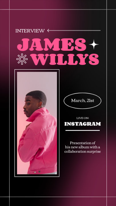 Instagram Story Template to Announce an Interview With a Music Artist 3830e-el1