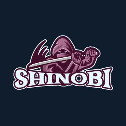 Gaming Logo Maker Featuring a Dark Hooded Ninja