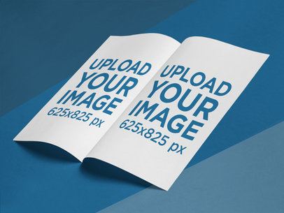 Angled Mockup of a Booklet Lying on a Tricolor Surface a15291