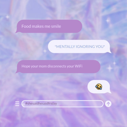 Instagram Post Design Template Featuring Text Messages