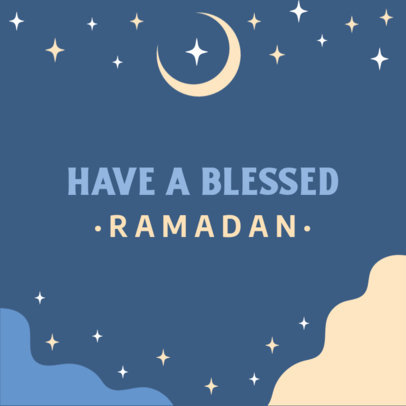 Instagram Post Template Featuring a Quote for a Blessed Ramadan 3612b