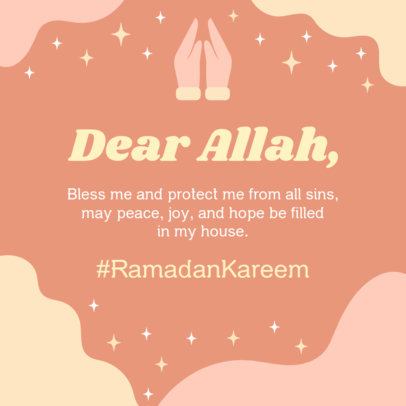 Instagram Post Template Featuring a Short Ramadan Prayer 3612h