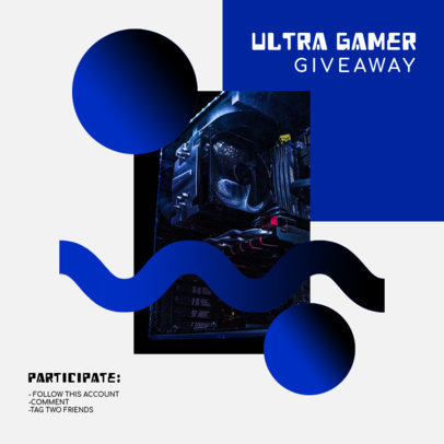 Gaming-Themed Instagram Post Maker Featuring a Giveaway Announcement