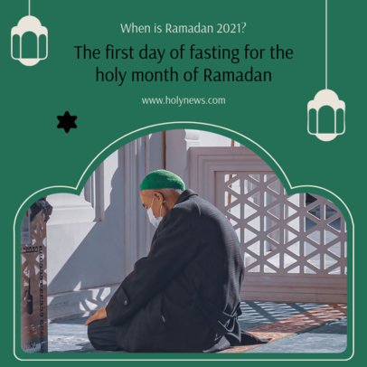 Instagram Post Template Featuring Ramadan Lanterns 3883b-el1