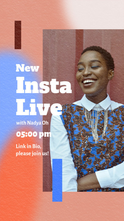 Instagram Story Design Maker with a Trendy Style for a Live Announcement