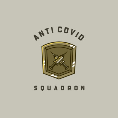 T-Shirt Design Maker With a COVID-19 Vaccination Theme and a Metallic Badge Graphic 