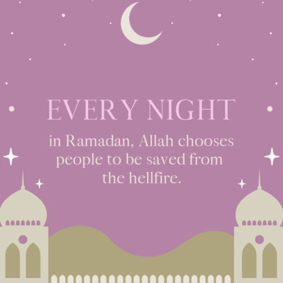 Instagram Post Generator for Ramadan Featuring a Crescent Moon Graphic 3612c