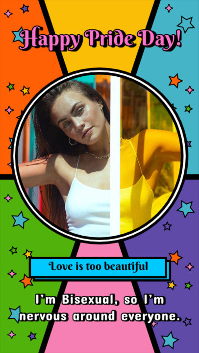 Instagram Story Template for LGBT Pride Day Featuring a Bright Color Palette 3607h