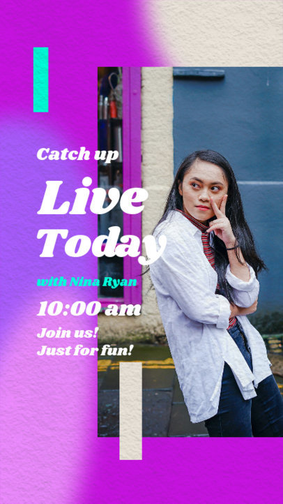 Instagram Story Design Template to Announce a Live with a Guest