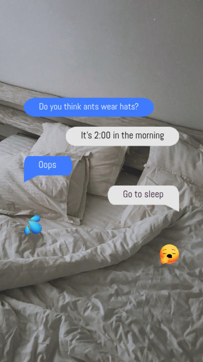 Funny Instagram Story Maker Featuring Late Night WhatsApp-Inspired Text Conversation 