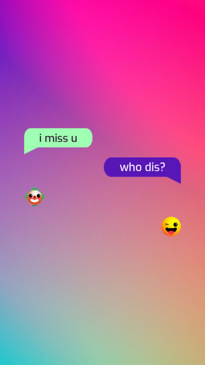 Instagram Story Maker Featuring a Colorful Background and WhatsApp-Inspired Text Messages 