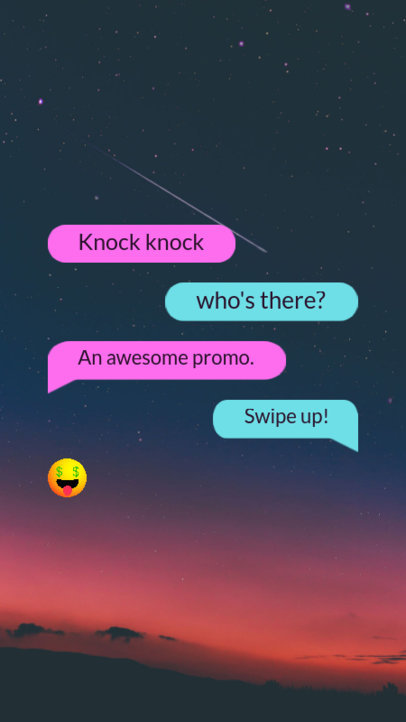Instagram Story Maker for a Promo Featuring WhatsApp-Inspired Text Messages and Fun Emojis 