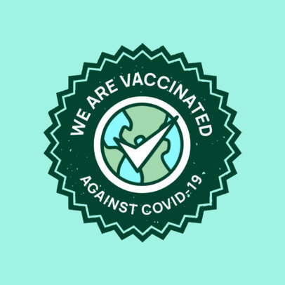 T-Shirt Design Template with a Vaccinated Badge Graphic
