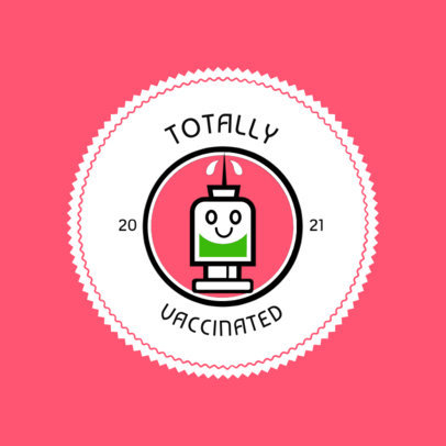 T-Shirt Design Template Featuring a Smiling Vaccine Graphic