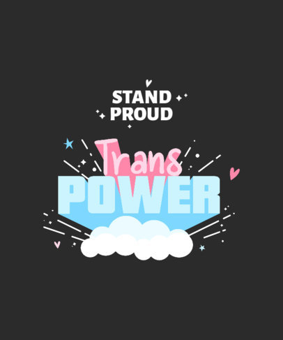 T-Shirt Design Template With a Trans Pride Theme 