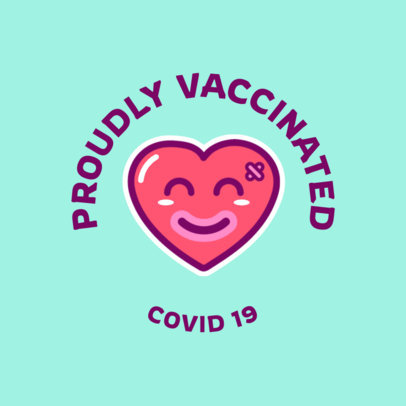 T-Shirt Design Maker With a COVID Vaccine Theme and a Heart Sticker 