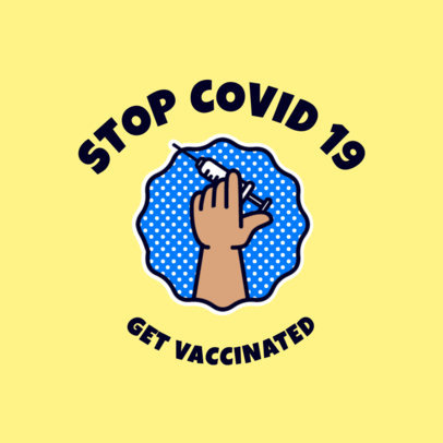 T-Shirt Design Generator for a Coronavirus Vaccination Campaign Featuring Sticker Graphics