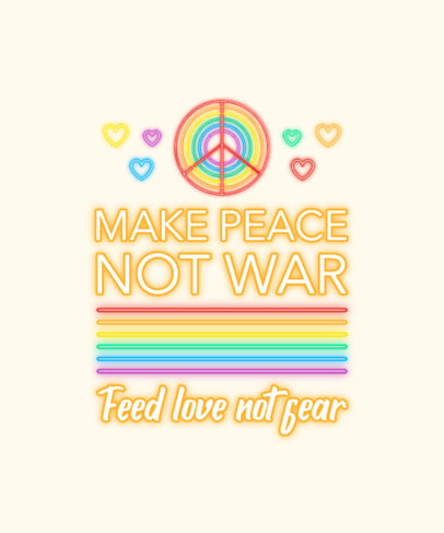 LGBTQ T-Shirt Design Template Featuring Colorful Neon Graphics 3838d-el1