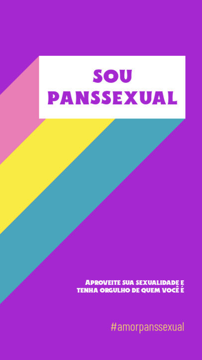 Instagram Story Creator Featuring a Pansexual Flag and a Portuguese Text
