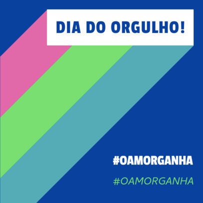 Instagram Post Generator Featuring a Portuguese Text and a Pride Month Theme