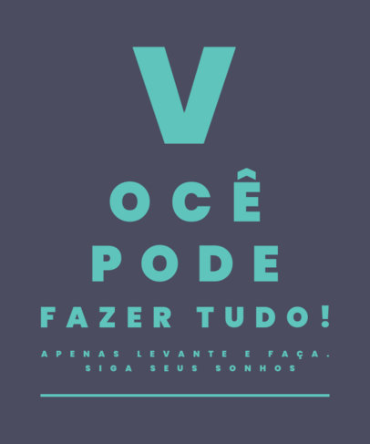 Eye Chart-Style T-Shirt Design Template with a Faithful Quote