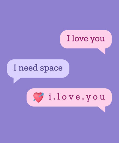 Ironic T-Shirt Design Template Featuring a WhatsApp-Inspired Text Message Convo