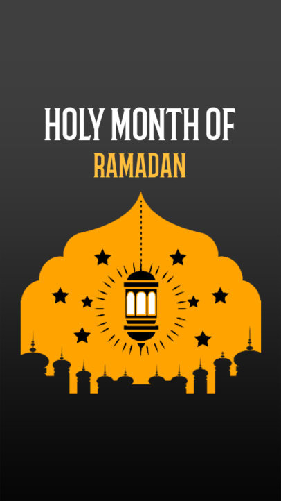 Ramadan-Themed Instagram Story Template Featuring a Lighted Lantern Clipart 3614g