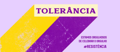Pride Month-Themed Facebook Cover Design Template Featuring a Text in Portuguese