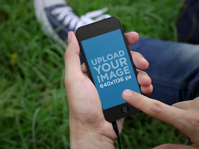 Black Portrait iPhone 5 At The Park