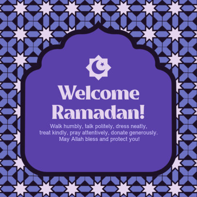 Instagram Post Maker with an Illustrated Pattern for a Ramadan Greeting 3611e