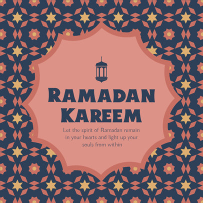 Instagram Post Maker with a Ramadan Quote Featuring an Illustrated Pattern 3611c