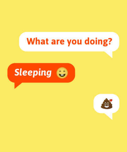 T-Shirt Design Maker with a WhatsApp-Inspired Text Message Conversation and Funny Emojis
