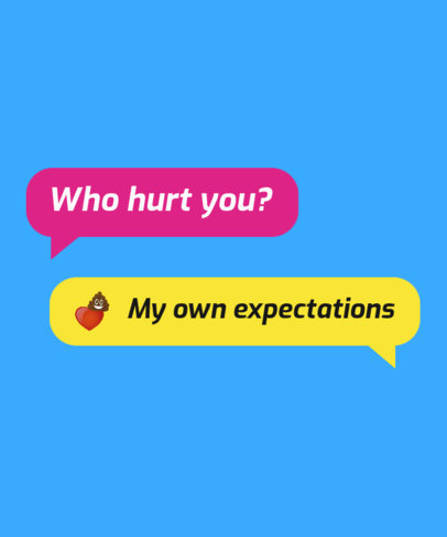 WhatsApp-Inspired T-Shirt Design Template Featuring Message Globes with Funny Phrases