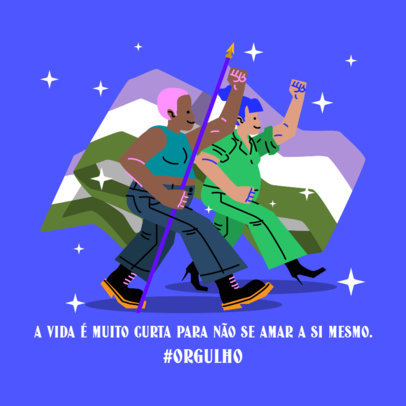 Instagram Post Design Maker with an LGBT Quote in Portuguese
