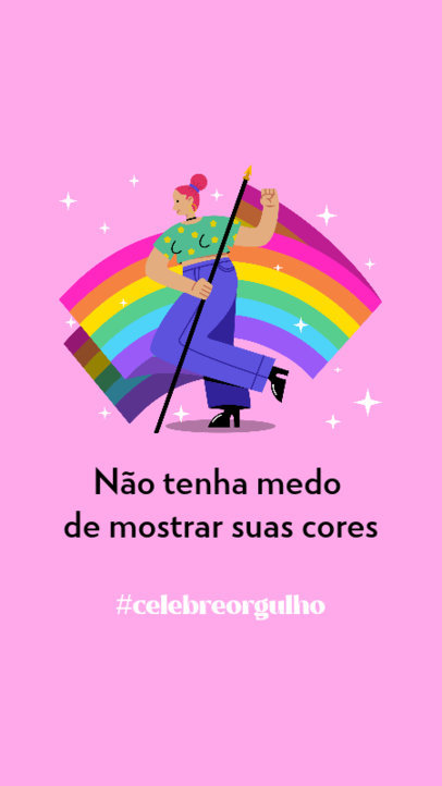 Instagram Story Design Generator with an LGBT Quote and Illustrations 3610e